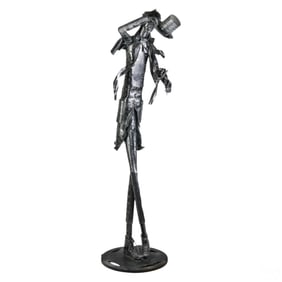 Jean Delattre b.1935 Welded Iron Man 83" Sculpture