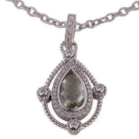 Judith Ripka Sterling Silver Pendant and Necklace