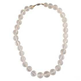 Art Deco Rock Crystal Pools of Light Bead Necklace