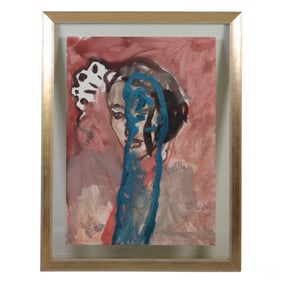 Carlos Quintana b.1966 Abstract Portrait Painting