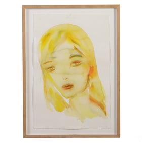 Kim McCarty b.1956 Watercolor Portrait Painting