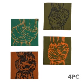 Gillian Theobald b1944 Encaustic Knot Painting SET