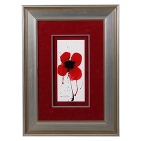 Dominic Pangborn B.1952 Red Poppy Flower Painting