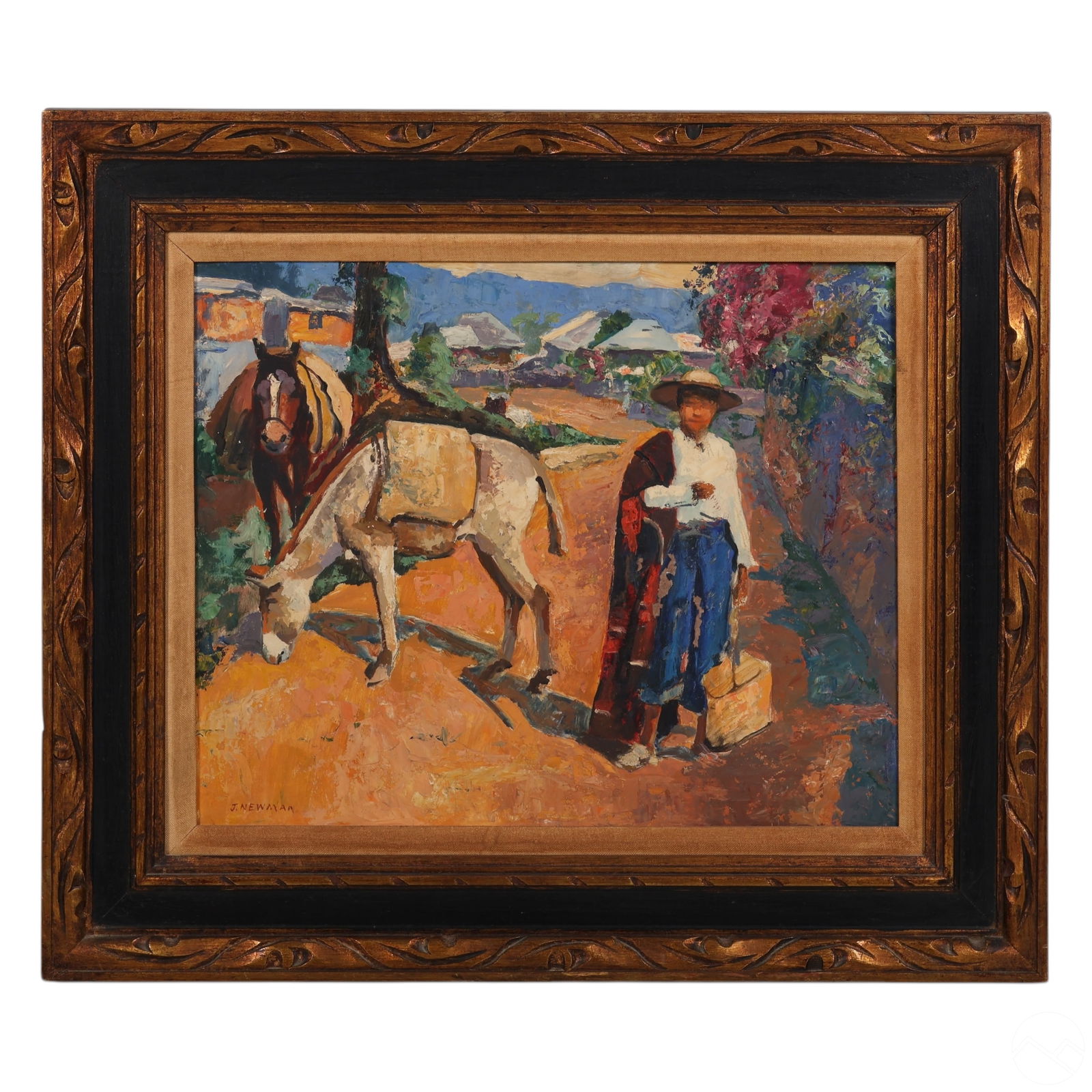 Joseph Newman 1890-1979 Village Landscape Painting (1 of 8)