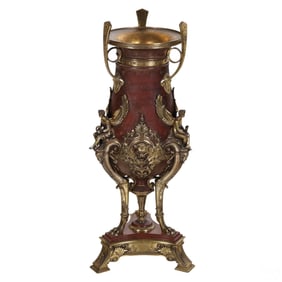 19C Constant Sevin French Marble Bronze Floor Vase