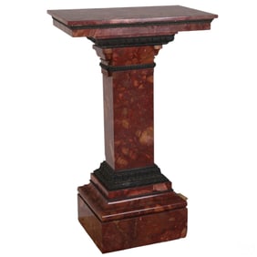 19C Rouge Marble Tall Neoclassical Pedestal Stand