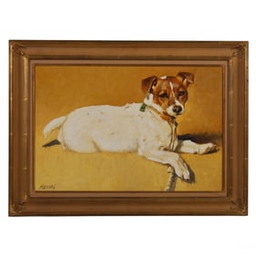 Richard Murray Jack Russel Dog Portrait Painting