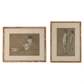 Arthur Davies 1862-1928 Female Nude Pastel Drawing