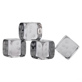 Baccarat French Clear Crystal Dice Paperweight SET