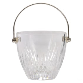 Baccarat Crystal Massena Chrome Handle Ice Bucket