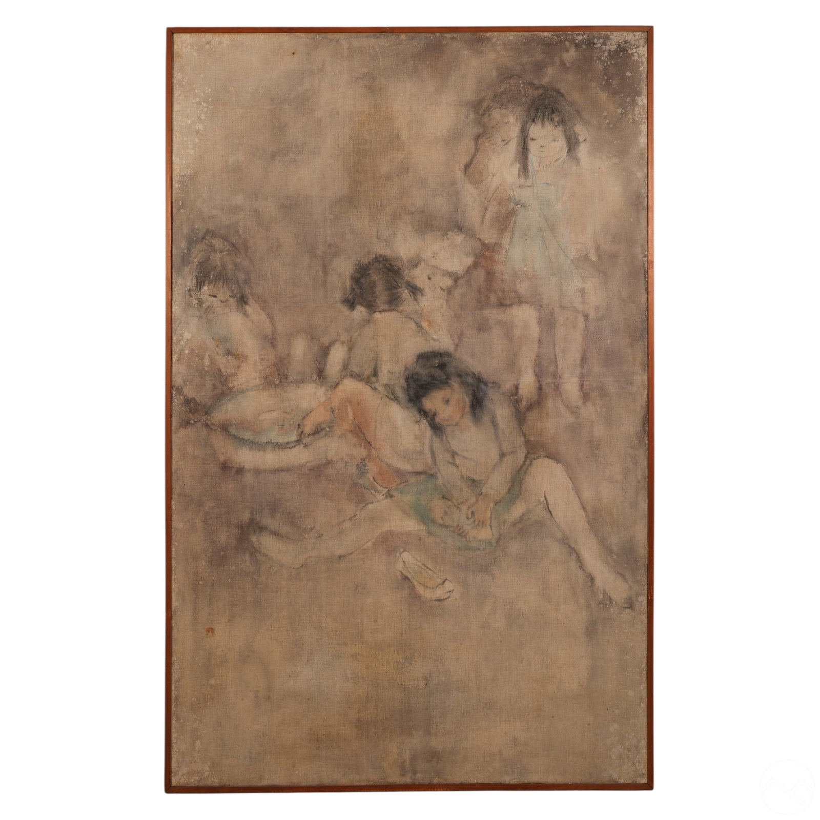 Vintage Korean Nihonga Style Watercolor Painting (1 of 7)