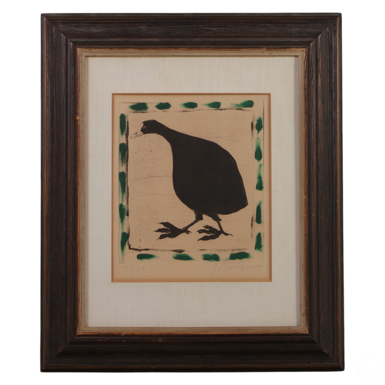 Stylized Modernist Water Bird Duck Etching SIGNED (1 of 6)
