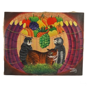 Daniel Louis (b.1955) Haitian Tiger Fruit Painting