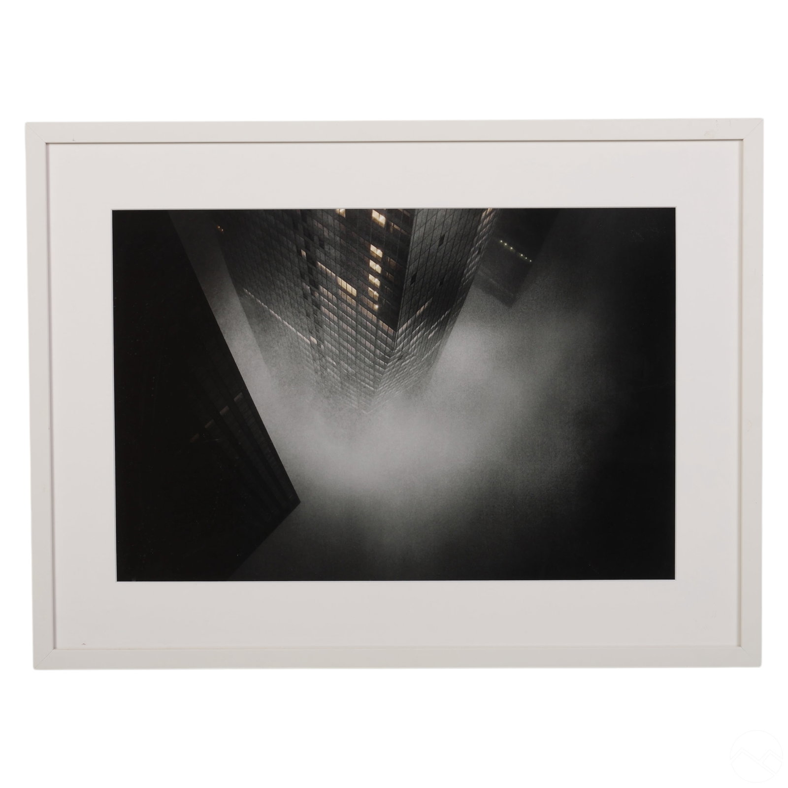 Kristoffer Axen (b.1984) Photograph Pigment Print: Kristoffer Axen (Swedish, born 1984), The Rabbit Hole (2009), limited edition archival pigment print from the series At Sea At Night. The image depicts high-rise buildings obscured by shadow and mist,