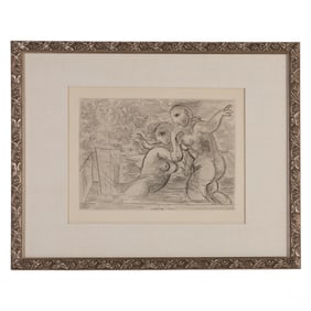 "Les Baigneuses Surprises" Etching after P Picasso