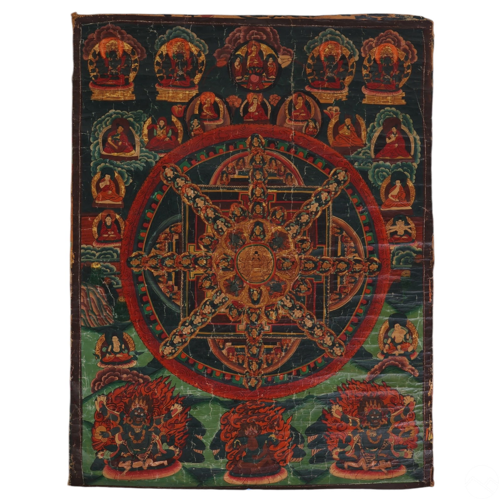 Antique Tibetan Buddhist Mandala Thanka Painting (1 of 11)