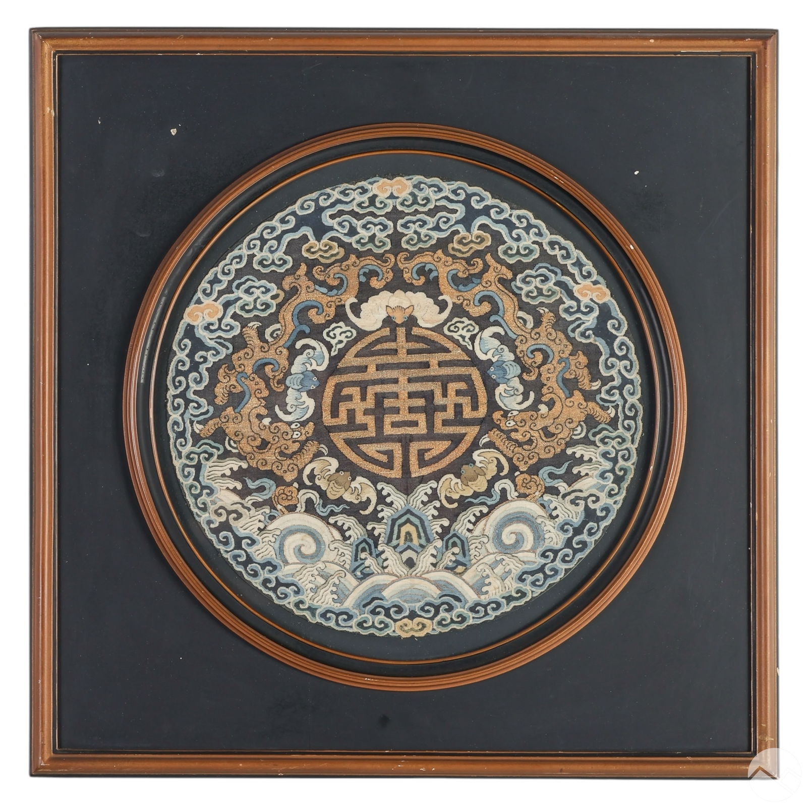 Chinese Antique Round Embroidered Silk Wifu Panel (1 of 4)