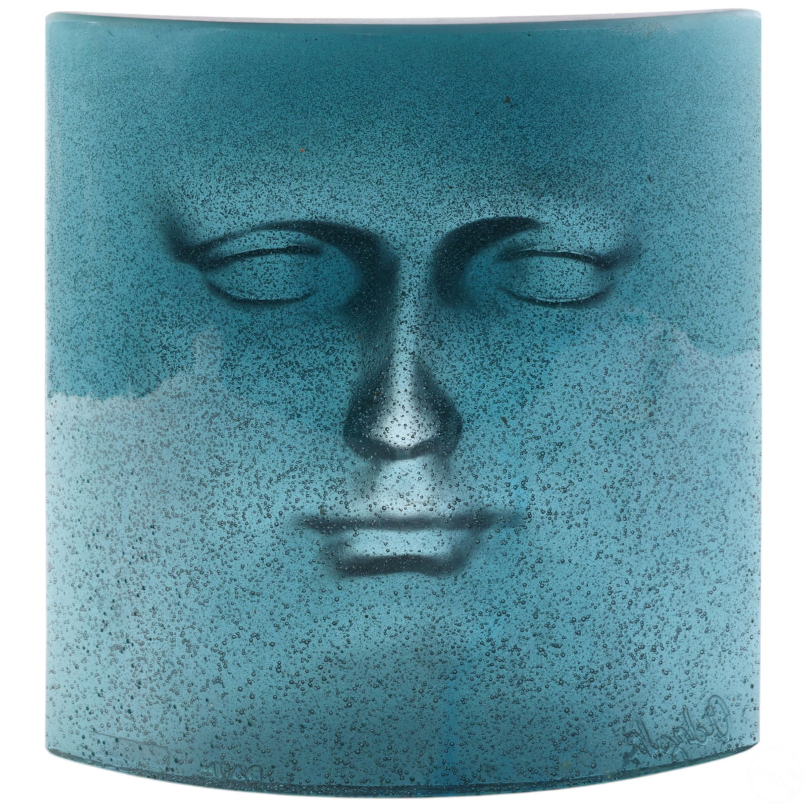 Daum and Adzak LE Pate de Verre 10" Art Glass Face