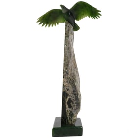 Lyle Sopel (b.1951) Eagle In Flight Jade Sculpture