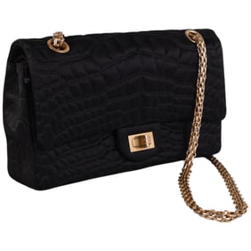 Chanel Satin Coco's Croc Reissue 227 Flap Purse