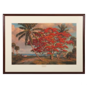 A.E. Backus 1906-1990 Royal Poinciana Print SIGNED