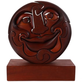 Igor Givotovsky 20C Carved Wood Goblin Face Puzzle