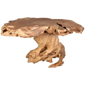 Organic Modern Gnarly Teak Wood Root Dining Table