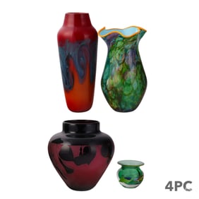 Nourot Sterno Correria Studio Art Glass Vase LOT