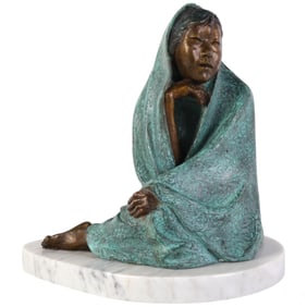 Salvador Jaramillo B.1964 Bronze Woman Sculpture
