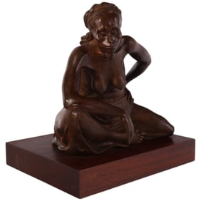 Jorge Duron b.1930 La Vieja Bronze Woman Sculpture