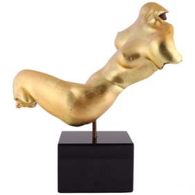 Michael Wilkinson b1954 Gilt Bronze Nude Sculpture