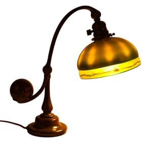 Tiffany Studio Counterbalance Bronze & Glass Lamp