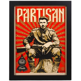 Shepard Fairey b.1970 Baseman Partisan 2013 SIGNED