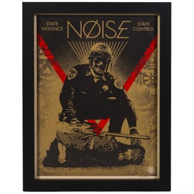 Shepard Fairey b.1970 Noise Riot 2014 Litho SIGNED