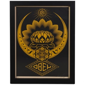 Shepard Fairey (b.1970) Lotus Ornament L/E SIGNED