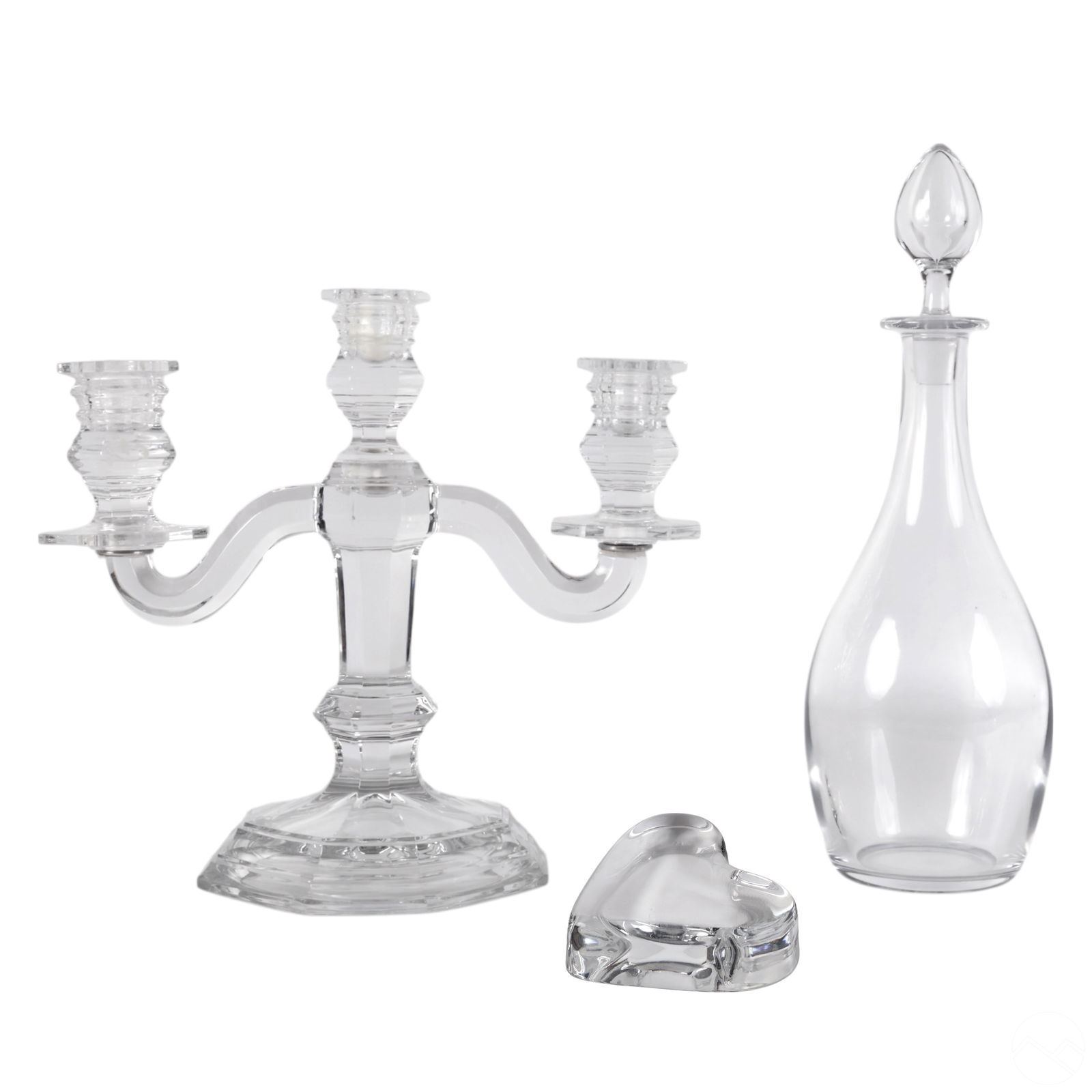 Baccarat Decanter, Candelabra, Paperweight 3pc LOT (1 of 12)