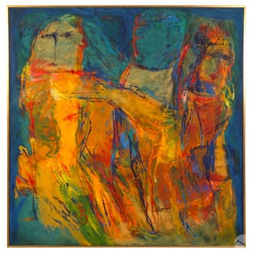 Gina Pellon 1926-2014 Modern Abstract Oil Painting