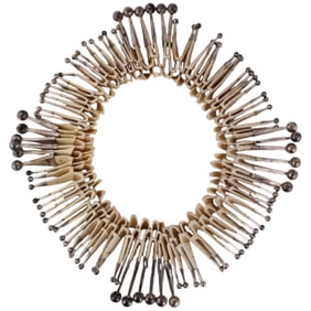Perez Sanz 20C Silver & Parchment Runway Necklace