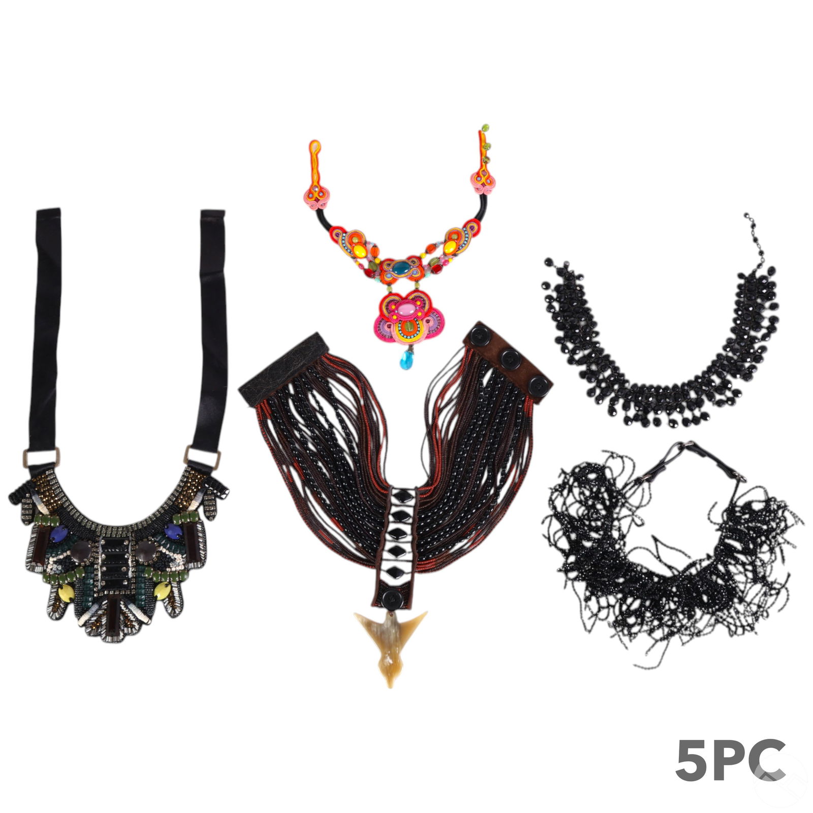 Artisan Runway Style Statement Choker Necklace 5pc (1 of 16)