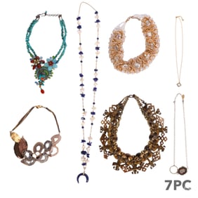 Runway Statement Designer Style Necklace 7pc LOT