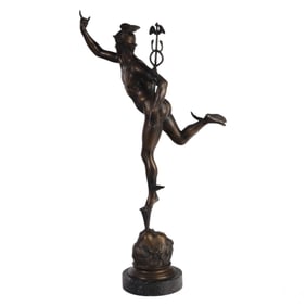 Ferdinando De Luca b.1935 Mercury Bronze Sculpture