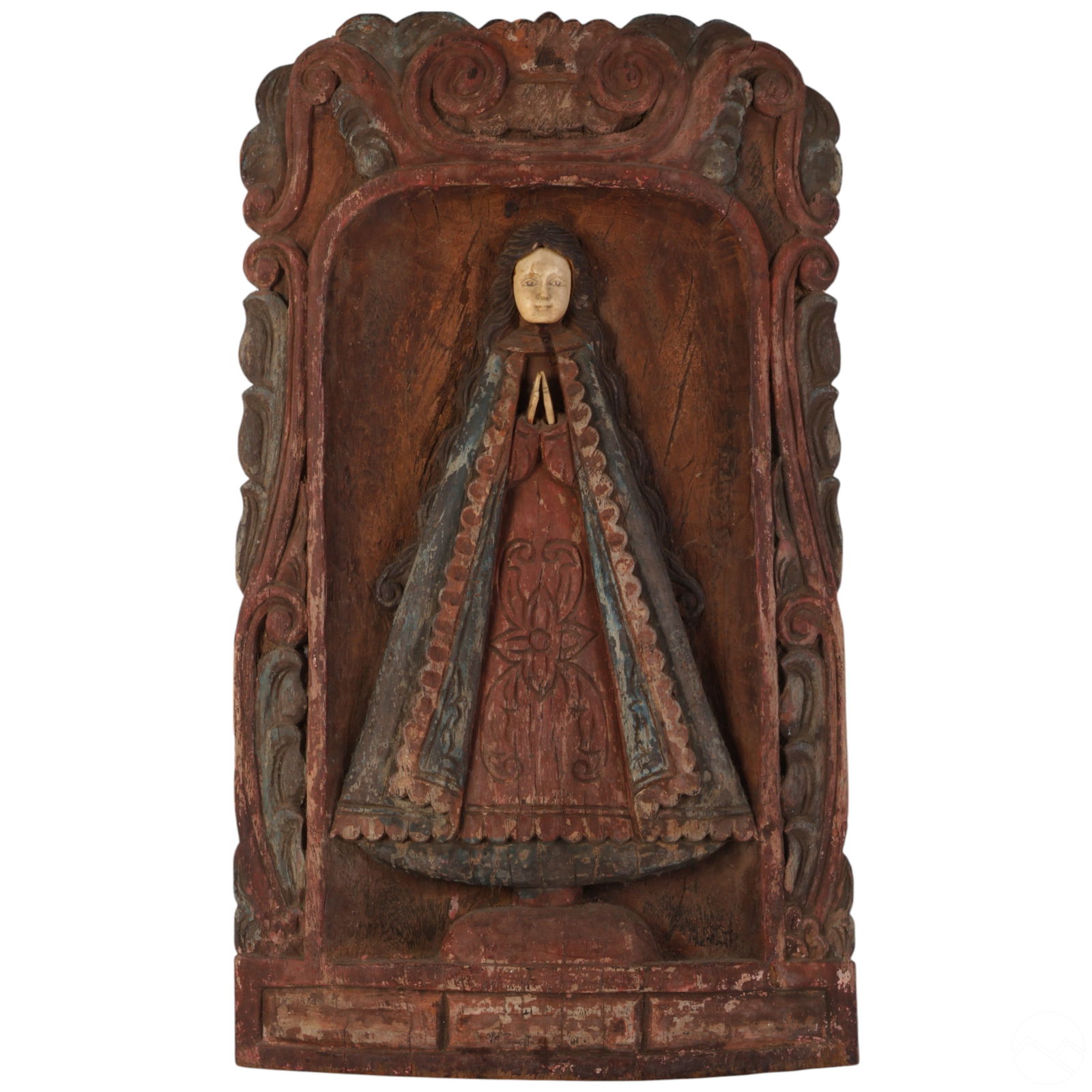 Mexican Colonial Style Retablo Carving of Madonna (1 of 5)