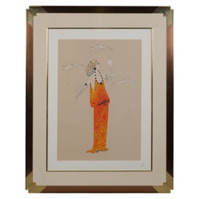 Erte 1892-1990 Aphrodite Dove & Woman Litho SIGNED