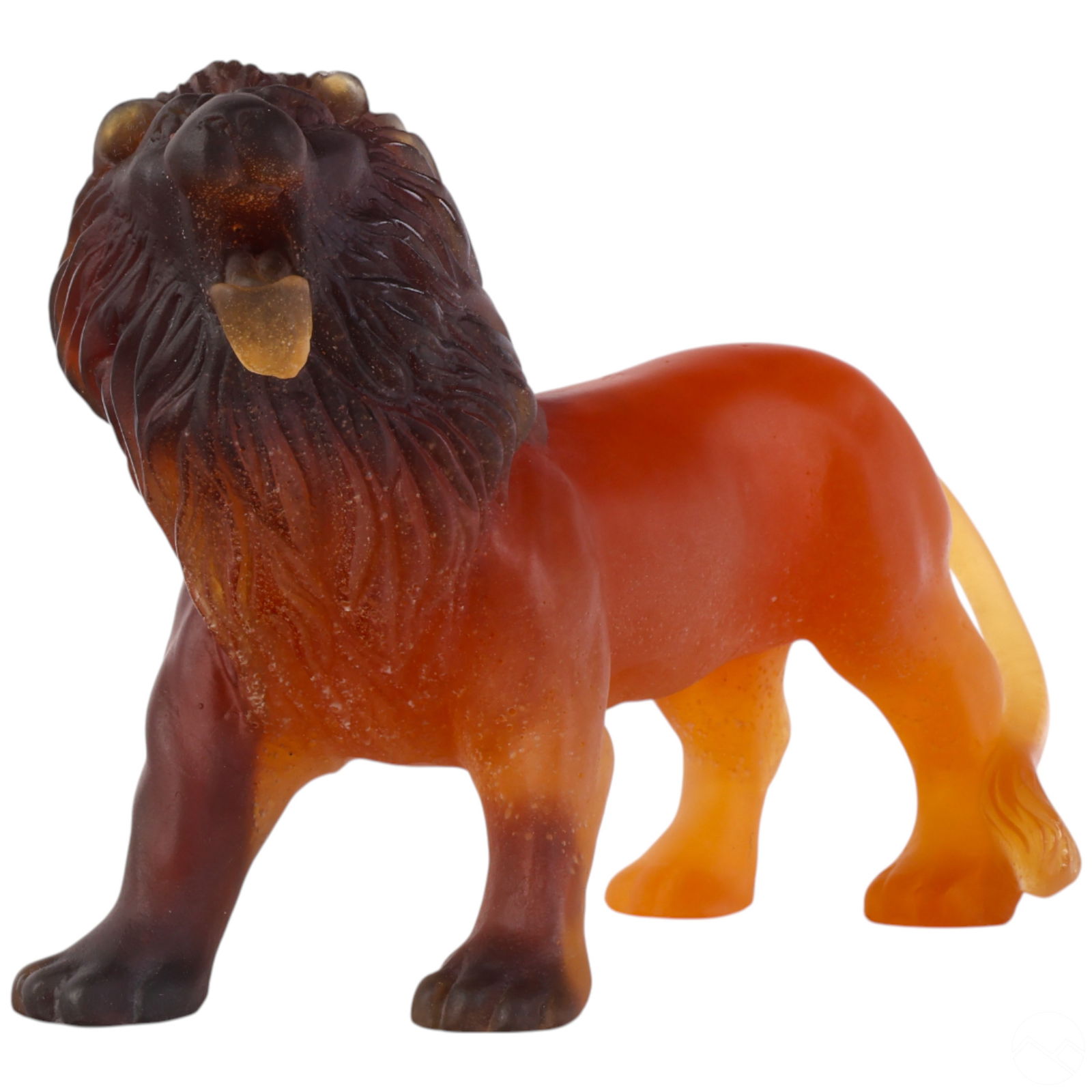 Daum Amber Apte de Verre Standing Lion Sculpture (1 of 7)