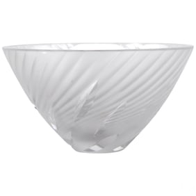 Lalique Clear Frosted Crystal "Borea" Spiral Bowl