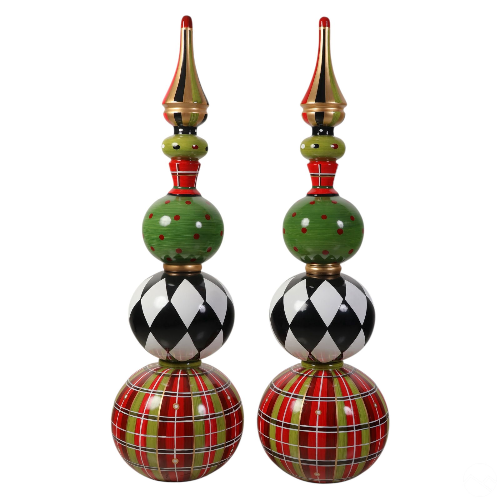 Pair Mackenzie Childs Style Whimsical Floor Finals (1 of 7)