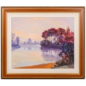 Nunzio Vayana 1878-1960 Serene Landscape Painting