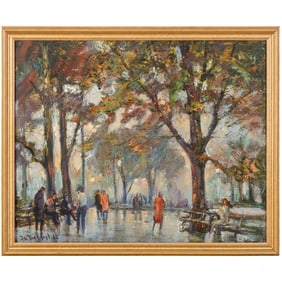 Bela deTirefort (1894-1993) Central Park Painting
