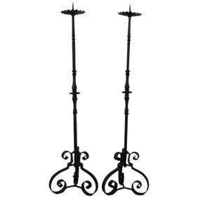 Pair of Addison Mizner Spanish Floor Candelabras