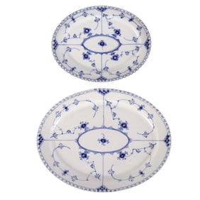 Royal Copenhagen Blue Fluted Full Lace Platter 2PC